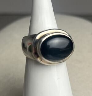 J Esposito Signature 925 Sterling Silver Onyx Ring Mens Jewelry Size 9 Biker